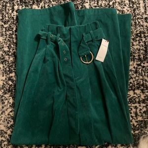 Red Dress Corduroy Wide Leg Pants